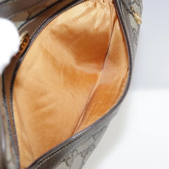 GUCCI Web Sherry Line GG Supreme Shoulder Bag PVC Beige Red Green Auth mr832 - Picture 13 of 16